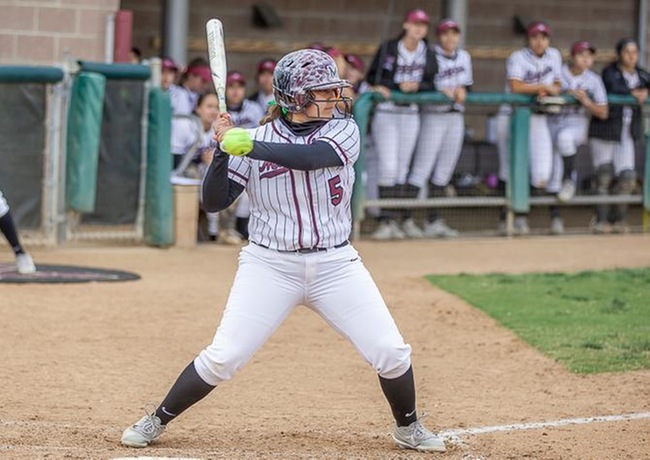 Mt. SAC softball hitter Alyssa Castaneda in action in a recent game (courtesy of Mt. San  Antonio College athletics).