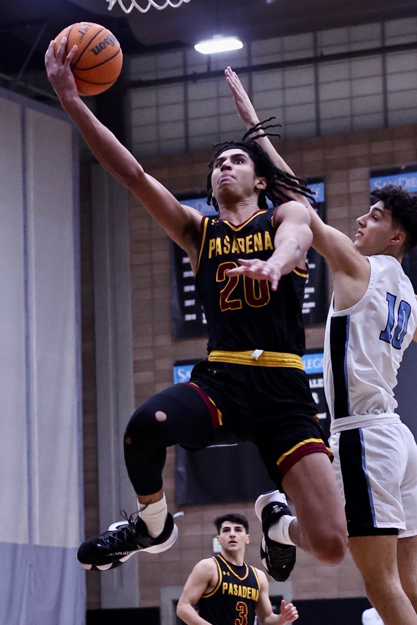 Pasadena City College's Nigel Wilson in action during his team's Round 2 victory at San Diego Miramar (photo by Michael Watkins).