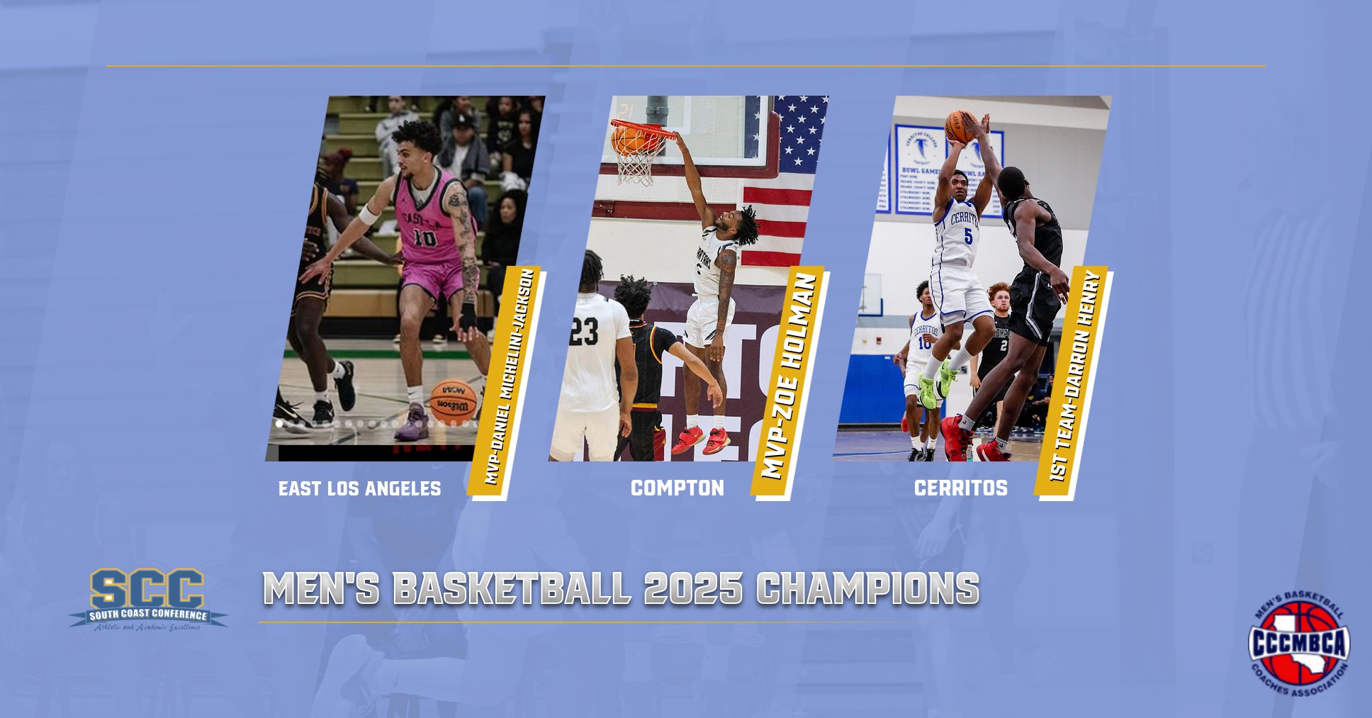 East LA, Compton, Cerritos Win SCC Men's Basketball Crowns